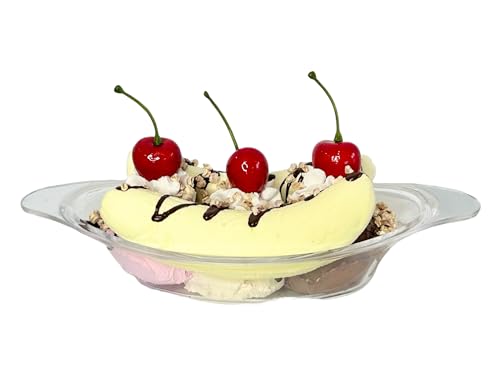 Realistic Faux Banana Split Ice Cream Display - Kitchen Decor,