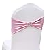 100PCS Stretch Wedding Chair Bands With Buckle Slider Sashes Bow Decorations 10 Colors (Pink)