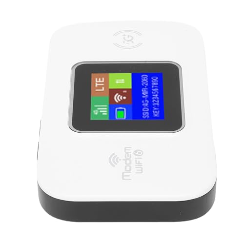 Image of CHICIRIS 4G WiFi Hotspot, 300Mbps Dual SIM Card Slot Portable Travel Router with Color LED Display, 12H Battery Life for Smartphones Tablets Laptops (White)