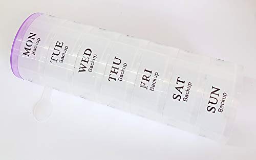 Round Shaped 7 Day Tower Pill Box Medication Organise-image-15