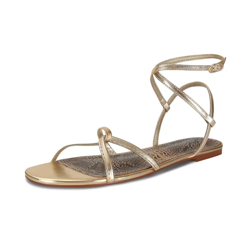 SOVANYOU Strappy Sandals for Women Dressy Flat Sandals Open Toe Cute Summer Sandal with Cross Ankle Strap