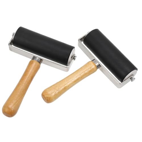 ULDIGI Rubber 2pcs 10cm Ink Roller Printmaking Tool Stamping Craft Projects Printing Kit
