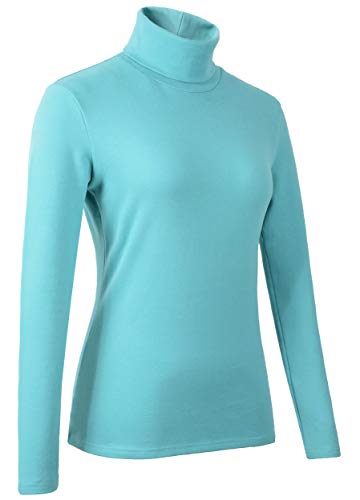 Image of Women's Soft Cotton Turtleneck Top Basic Pullover Sweater