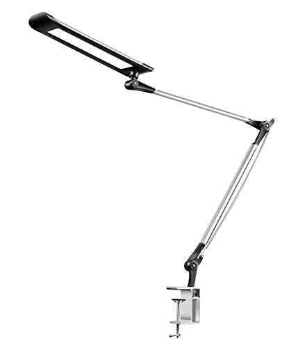Ebyphan Metal Architect Led Desk Lamp,Adjustable Swing Arm Task Lamp,Dimmable Drafting Table Lamp With Clamp,3 Levels Light Switch,Modern Touch Control,12W,Silver #TOP8
