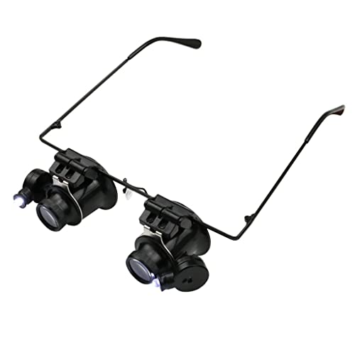 20X Lupa Ajustable Luz LED Ver Reparación Doble Ojos Binoculares Lupa Joyería Teléfono