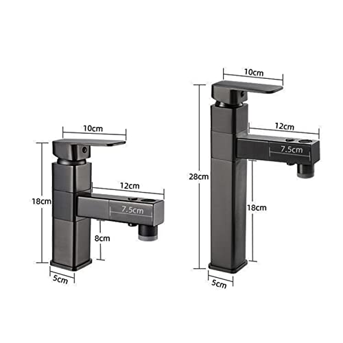 Robinet mitigeur de lavabo avec douchette extractible et bec orientable multi-usage - 5