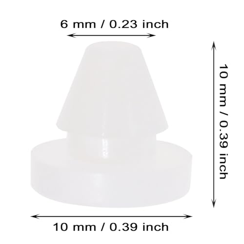 Image of ONLYKXY 10 Pcs Clear Silicone Round Snap in Type Locking Furniture Hole Plugs Button Protective Cover Cap Head,Universal (6mm /0.23inch)