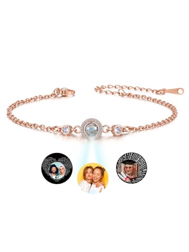Bracelets personnalisés contre la distance avec projection de cœur photo intégrée