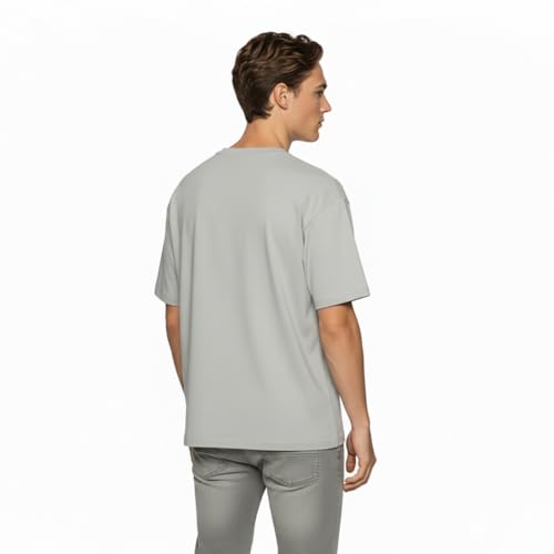 Image of Van Heusen Men's Premium Cotton Oversized Drop Shoulder Brand Logo T-Shirt