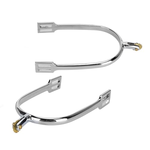 Horse Spurs, Zinc Alloy Material Erosion Spurs English Roping Spurs with Rotatable Copper Rowel Riding Horse Accessory