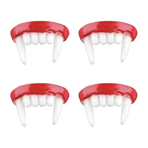 TIMJJG 4 peças de alças de vampiro, dentaduras postiças de Halloween, acessórios e ornamentos, acessórios de disfarces de festa, acessórios de papel.