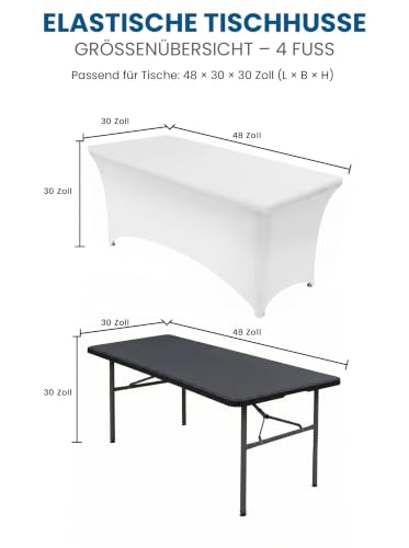 Utopia Kitchen Spandex-Tischdecke 1er-Pack [4FT, Weiß] Waschbare und Knitterfreie Rechteckige Stretch-Tischdecke für Veranstaltungen… – Ansicht 6