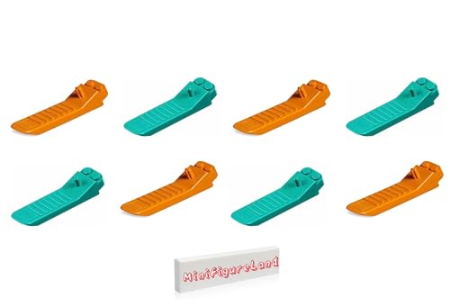 LEGO Classic 630 Building Accessory - Brick and Axel Separator Tool 8 Pack Mixed Color Set (4 Orange and 4 Dark Turquoise)