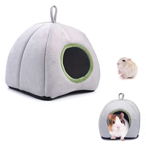 Qpets® Hamster House Cage, Soft Plush Rabbit Cage House Hamster Toys Bed Washable Hamster Cage Accessorie, Small Pet Bed Hideout for Guinea Pig & Chinchilla & Hamster & Hedgehog (Within 0.5 KG)