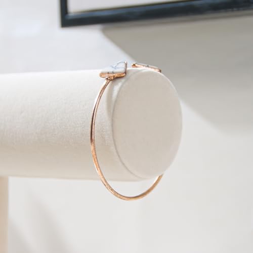 T-Bar Bracelet Holder, Bracelet Watch Display Stand For Store Show, Hair Tied Watch Jewelry Organizer Rack For Selling Show (Beige Velvet)4