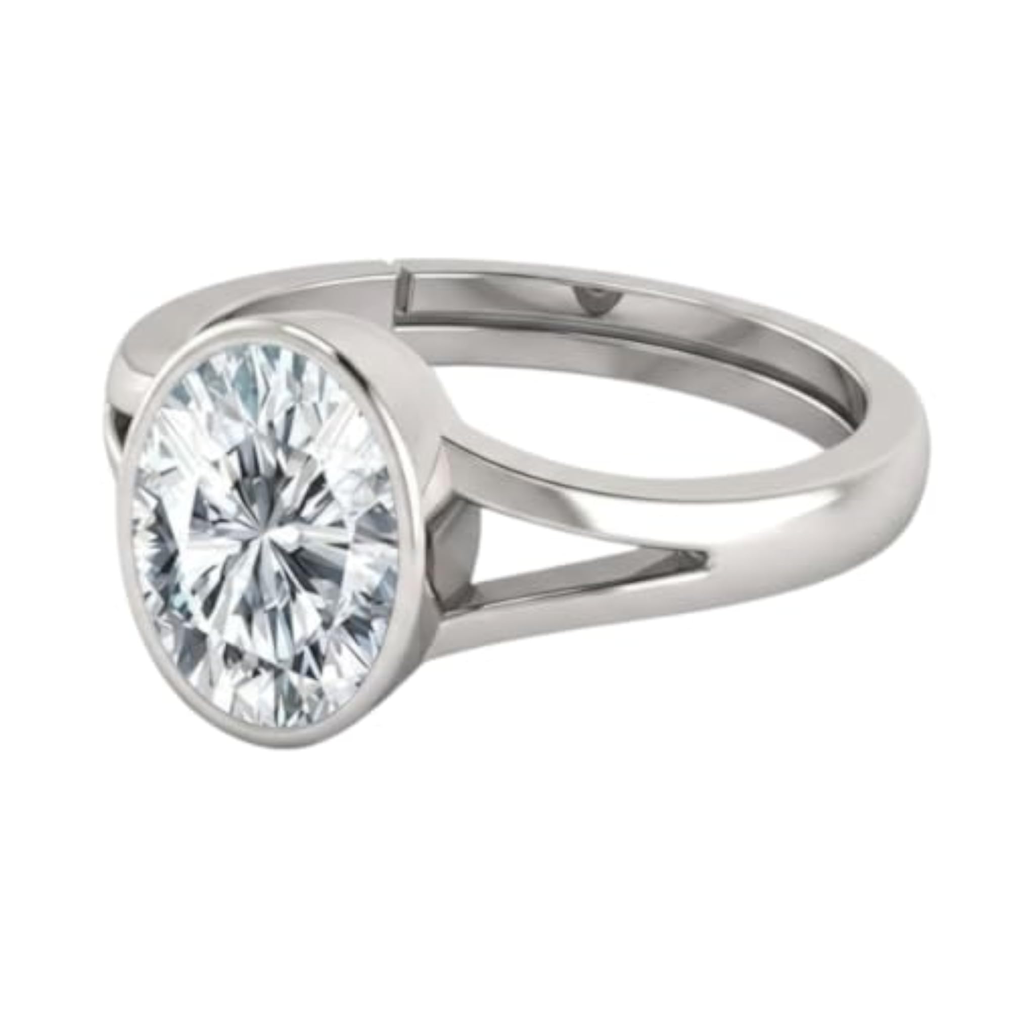 V Shape Grey Men's Adjustable Ring, Unique Style