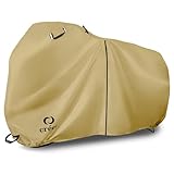 【防水強化】 créer(クレエ) 自転車カバー サイドファスナー 防水 厚手 防犯 紫外線防止 210D 破れにくい 29インチまで対応 (ベージュ, 通常サイズ)