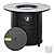 30 Inch Fire Tables Round Tabletop 50000 BTU Outdoor Fire Pits for Outside Steel Gas Fire Table with Fire Pit Lid Waterproof Cover, Black