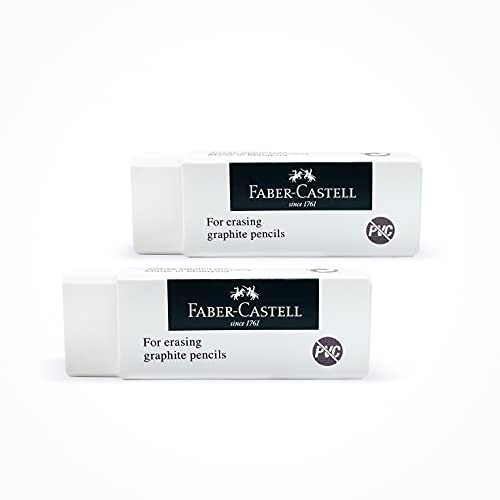 FABER-CASTELL 205002 - Radierer 188121, PVC-Free, Kunststoff, weiß, 5 Stück