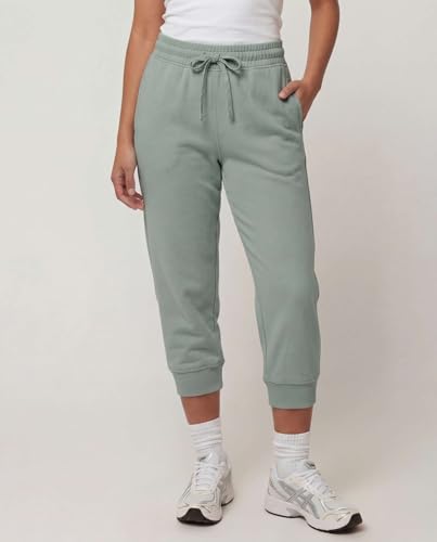 Image of Real Essentials 3 Pack: Women's Fleece Capri Joggers Athletic Lounge Gym Running Sweatpants with Pockets (Available in Plus)