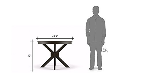 Image of Urban Ladder Liana - Oribi 4 Seater Round Dining Table Set (Finish : Mahogany, Colour : Burnt Orange)