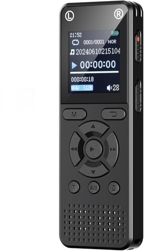 160GB Digital Voice Recorder, Portable Audio Recorder with Built-in Speaker, Voice Activated, WAV, A/B Repeat & Password Protection – Ideal for Meetings, Lectures & Interviews