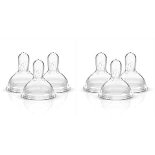 Image of Medela Slow Flow 3 Pack and Medium Flow 3 Pack Spare Nipples Compatible with Storage Bottles