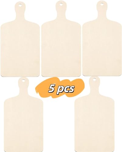 Pack 5 tablas de cortar de madera sin acabado 30x12.7x0.25 cm miniatura 3