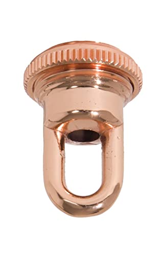 Image of B&P Lamp Solid Cast Brass Screw Collar Loop for 1-1 /16 Inch Center Hole Canopies, 1 /4IP, Polished Copper Finish