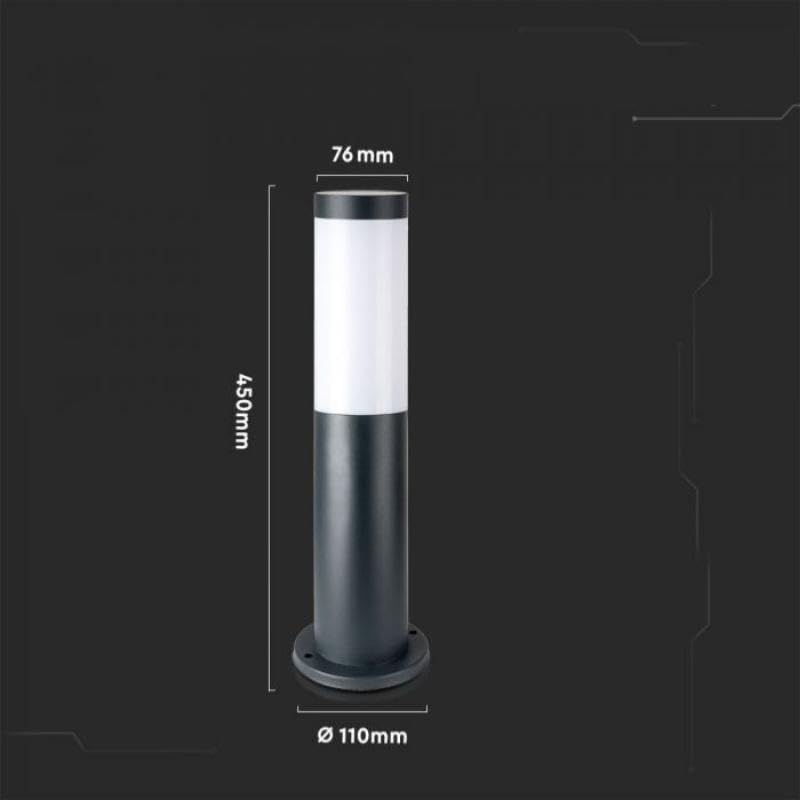 SILAMP Borne Extérieur Anthracite 45cm IP44 pour Ampoule E27