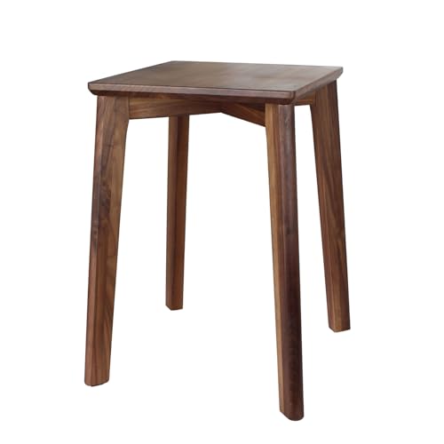 GLIBBUL 18-Inch Walnut Wood Stool, Stackable Backless Wooden Seating Solution with Square Top Anti-Slip Felt Pad for Kitchen, Rooms, Office, Studio, Garden (1)