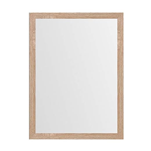 LOLAhome Espejo de Pared de Madera MDF nórdico de 56 x 76 cm para decoración (Beige)