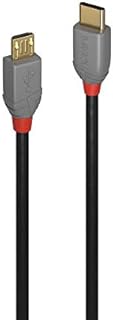 LINDY 36890 USB 2.0 Type C to Micro-B Cable, Anthra Line - Black, 0.5m