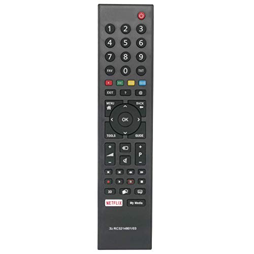 VINABTY RC3214801 / 03 Fernbedienung RC3214801 03 für Grundig TV durch Netflix ersetzt TS1187R-5 49GFB6626 TS1187 313923827833 XPS187
