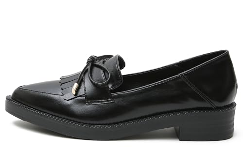 Image of Classic Women's Chunky Loafers Platform Comfortable Slip-On Dressy Business Casual Shoes with Fringe