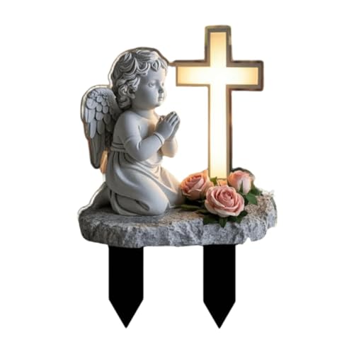 FytStycale Croce 2D per Da Giardino, Decorazioni per Prato in Materiale Acrilico, Angelo E Croce