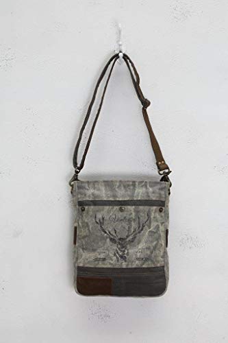Myra Bag Royal Stag Vintage Upcycled Canvas Shoulder Bag S-07152