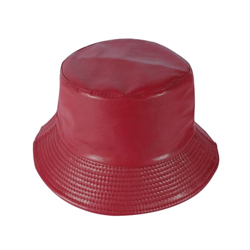 Image of Unisex Black Bucket Hat Waterproof Rain Hat Reversible Shiny Rave Bucket Hat for Concert Festival