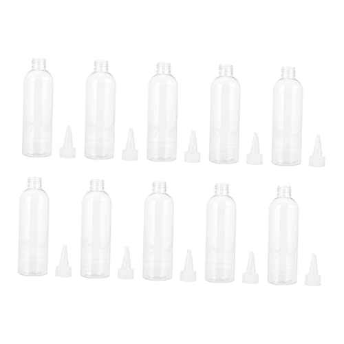 ELAYARD Botellas De Transparentes Punta Puntiaguda Pack De Unidades Ideales Para Aplicaciones De Tinte De Cabello y Productos Cosméticos