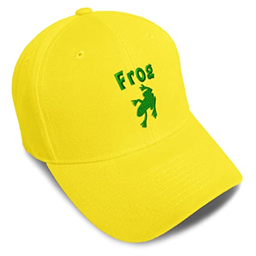 Baseball Cap Frog Reptiles Nature Acrylic Scales Dad Hats For Men And Women Yellow Design Only #TOP21