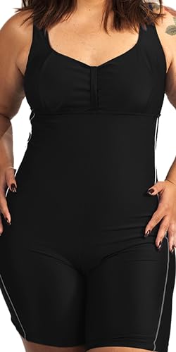 Maiô Macaquinho Hidroginástica e Natação Plus Size (BR, Numérico, 54, Plus Size, Preto)