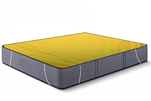 Image of The Furnishing Tree Mattress Protector /Waterproof Bedsheet Size WxL 72x75 Inches Double Bed /King Size Polyester Yellow