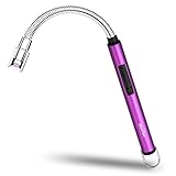 MeeToo Lighter, Electric Candle Rechargeable USB Lighter Plasma Arc for Candle Christmas Birthday Camping Purple