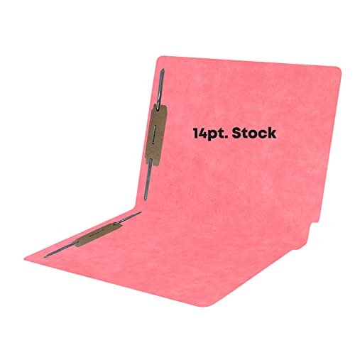 Doctor Stuff Pink File Folders - Letter Size Reinforced End Tab Folder With 2" Bonded Fastener On Inside Front And Back, 14 Pt Stock, Box Of 50 #TOP5