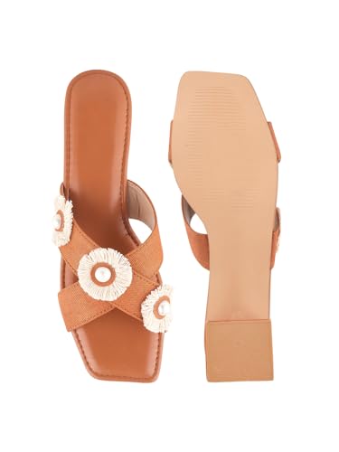 Image of SilverArrow Comfortable Stylish Alluring Denim Strap Block Heels Light Weight Trendy Heels For Women & Girls