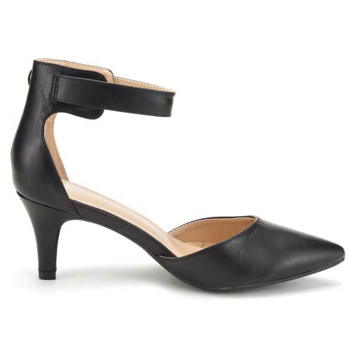 Dream Pairs Women's Lowpointed Black Pu Low Heel Dress Pump Shoes - 9.5 M Us #TOP2