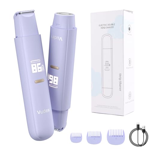 Bikini Trimmer for Women, Painless Electric Razor for Pubic Hair, Face, Legs, Underarms, IPX7 Waterproof Shaver with Ceramic Blades, USB Rechargeable, Portable for Travel, Gifts for Women (Purple)