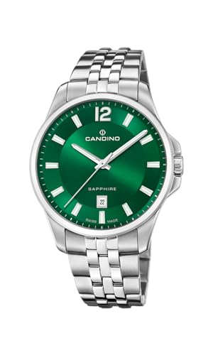 Candino Swiss Herren Analog Uhr Edelstahl 316L - Quarzwerk - Kalender - Saphirglas mit hoher Widerstandsfähigkeit - Wasserdicht 5 ATM C4764/3 Couple Classic
