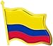 Colombia Flag Lapel Pin - Enamel Metal National Badge | World Travel Souvenir Gifts for Men & Women | Country Flag Patriotic Brooch Bulk Pack of Pins for Hat, Tie, Clothes, Backpack (1pc)