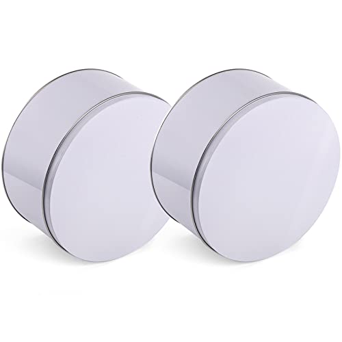 Yopay 3 Pack Cookie Tin with Lid, Round Sturdy Gift Tin, White Baking Cake Container for Storing Patisseries, Snack, Chocolate, Easter, Special Occasion,18cm/7 inch Wide by 8cm/3.2 inch Tall